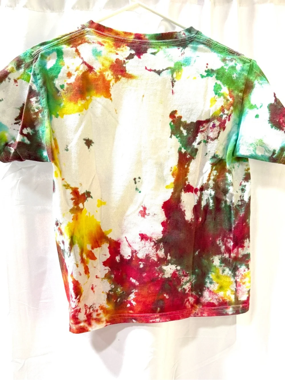 Kid's Tie-Dye Short Sleeve Tee in White, Youth Size M